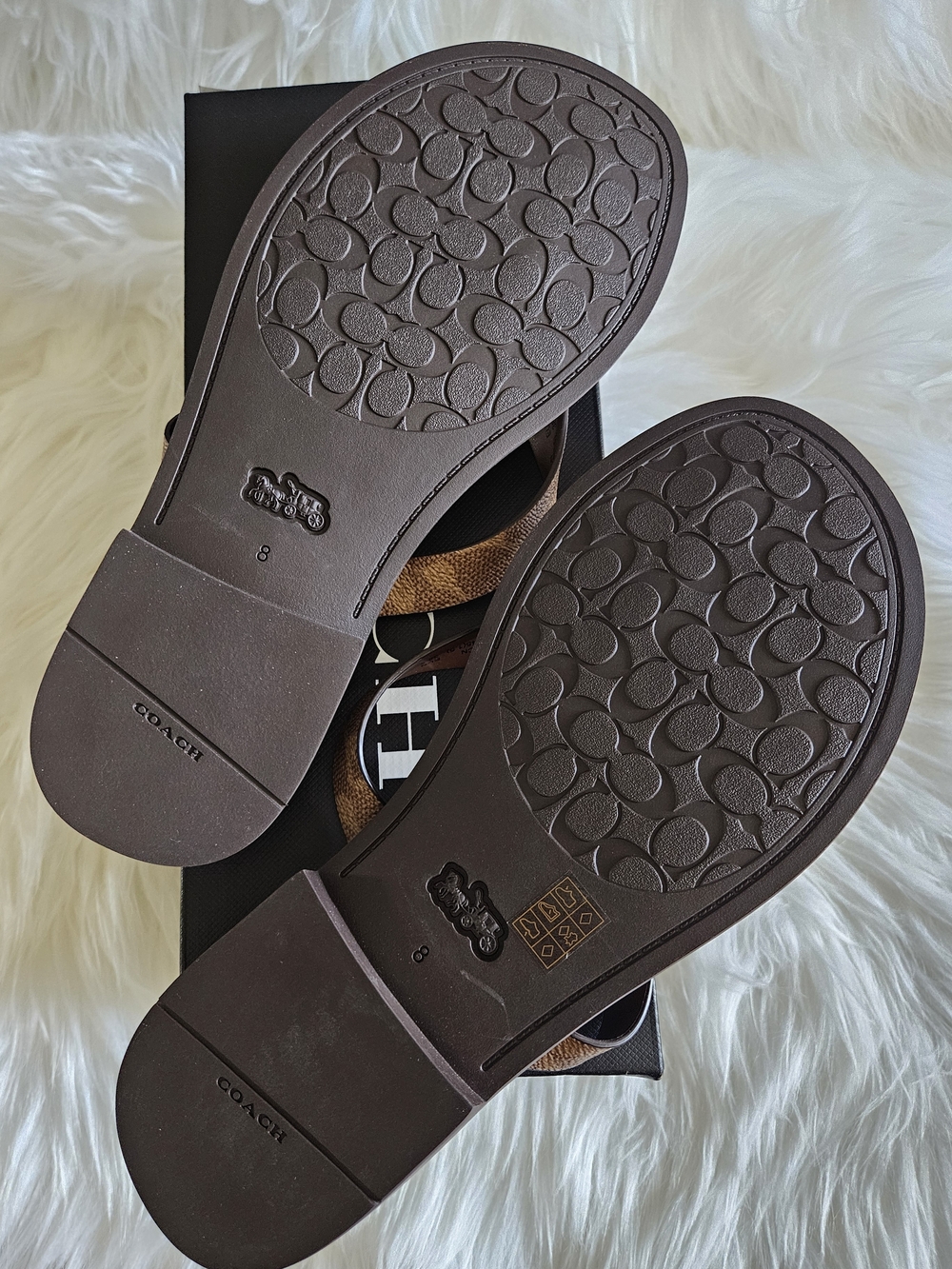 Coach Brown Leather Thong Sandals Size 8 NWT - Picture 6 of 7